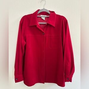 Vibrant Red Women's Button Down Shirt